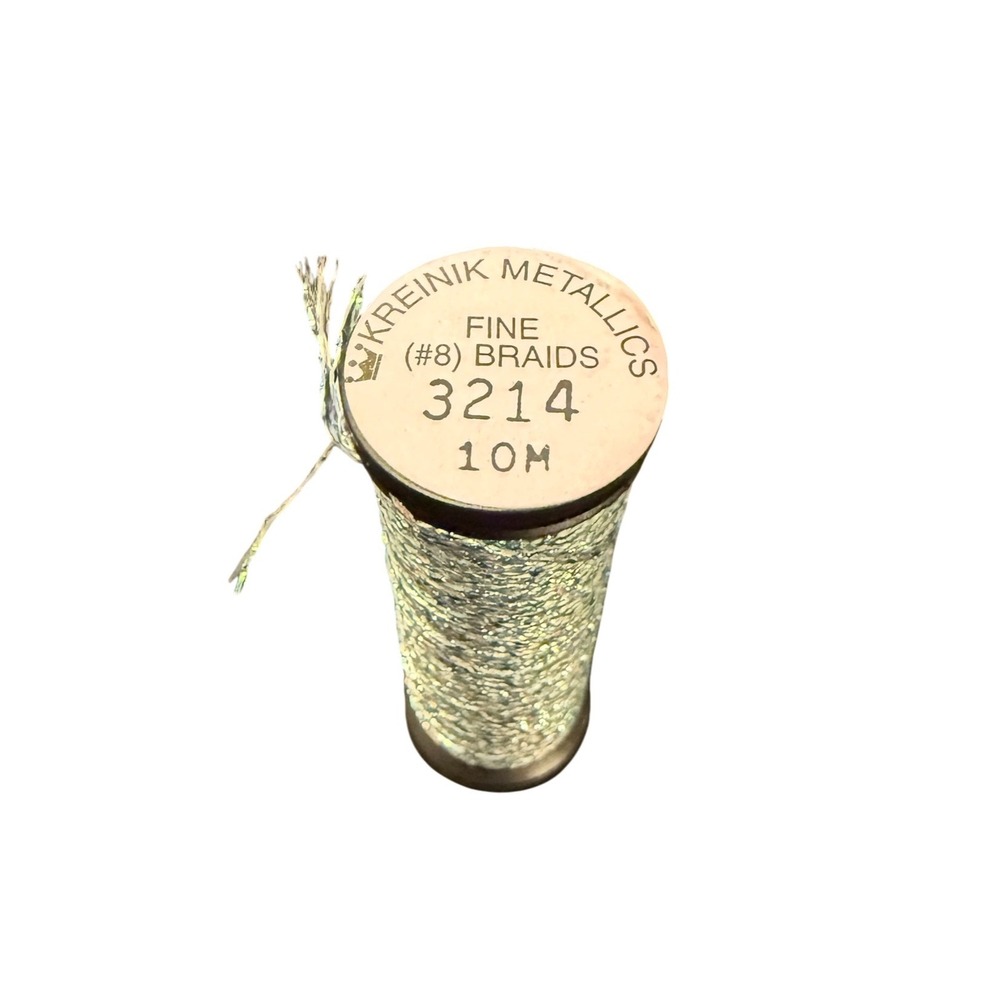 Kreinik Fine #8 Braid 3214 10M Blue Zircon  Metallic Needlepoint Thread